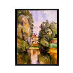 "Artery8 Paul Cezanne Country House By A River Framed Canvas Wall Art Print - Size: W12"" x H16""" - thumbnail 1