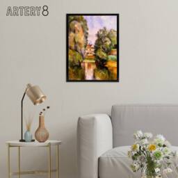 "Artery8 Paul Cezanne Country House By A River Framed Canvas Wall Art Print - Size: W12"" x H16""" - thumbnail 3