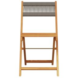 Berkfield Home 3 Piece Bistro Set Grey Polypropylene & Solid Wood - thumbnail 4