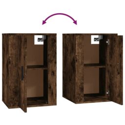 Berkfield Home Wall Mounted TV Cabinets 2 pcs Smoked Oak 40x34.5x60 cm in Brown - thumbnail 9
