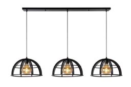 Lucide 'DIKRA' Dimmable Adjustable Stylish Indoor Bar Pendant Light 3xE27 in Black - thumbnail 1