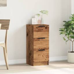 Berkfield Home Sideboard Old Wood 30x30x70 cm Engineered Wood in Brown - Size: 30 x 30 x 70 cm - thumbnail 1