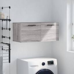 Berkfield Home Wall Cabinet Grey Sonoma 80x36.5x35 cm Engineered Wood - thumbnail 2
