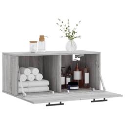 Berkfield Home Wall Cabinet Grey Sonoma 80x36.5x35 cm Engineered Wood - thumbnail 4