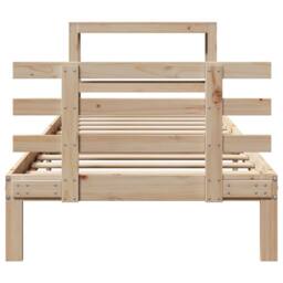 Berkfield Home Bed Frame with Headboard without Mattress 90x190 cm Single in Light Tan - thumbnail 4
