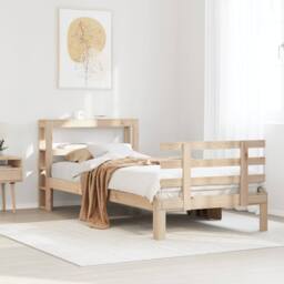 Berkfield Home Bed Frame with Headboard without Mattress 90x190 cm Single in Light Tan - thumbnail 2