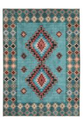 Kukoon Blue Geometric Soft Chenille Washable Living Room Area Rug in Pale Blue - Size: 120 cm x 170 cm - thumbnail 8