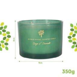 Nicola Spring 350g Sandalwood & Jasmine Soy Candles - Pack of 3 - Double Wick Sweet in Orange - thumbnail 9