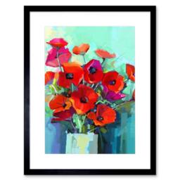 "Artery8 Flowers Red Bouquet Vase Home Decor 12x16"" Framed Art Print - Size: W12"" x H16""" - thumbnail 1
