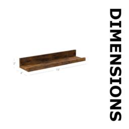 Pirlo Plush Set of 3 Wall Mounted Shelves Industrial Rustic Brown - thumbnail 8