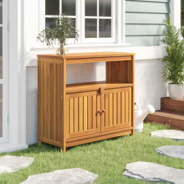 Berkfield Home Garden Console Table 80x35x75 cm Solid Wood Acacia in Brown - Size: 80 x 35 x 75 cm - image 1