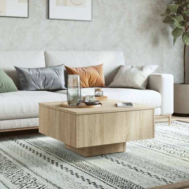 Berkfield Home Durable Coffee Table Sonoma Oak 60x60x31.5 cm Engineered Wood in Light Brown - image 1