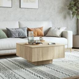Berkfield Home Durable Coffee Table Sonoma Oak 60x60x31.5 cm Engineered Wood in Light Brown - thumbnail 1