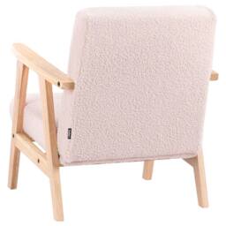 Wyld and Coco Kids Armchair Pastel Pink Bouclé with Wooden Legs - thumbnail 6