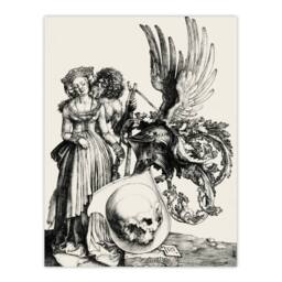 Artery8 Albrecht Durer Coat of Arms with a Skull Framed Wall Art Picture Print in White - Size: A4 - thumbnail 3