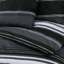 Berkfield Home Elegant Duvet Cover Set Black & White 225x220 cm Cotton - thumbnail 5