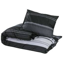 Berkfield Home Elegant Duvet Cover Set Black & White 225x220 cm Cotton - thumbnail 1