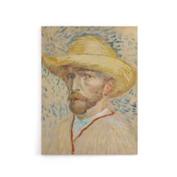 "Artery8 Self Portrait with Straw Hat Van Gogh Vintage Canvas Wall Art in Beige - Size: W18"" x H24""" - thumbnail 1