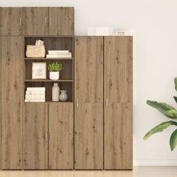 Berkfield Home Highboard Artisan Oak 40x42.5x185 cm Engineered Wood in Brown - thumbnail 1