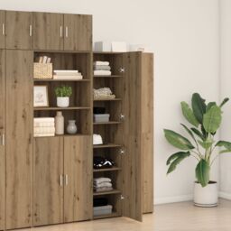 Berkfield Home Highboard Artisan Oak 40x42.5x185 cm Engineered Wood in Brown - thumbnail 4