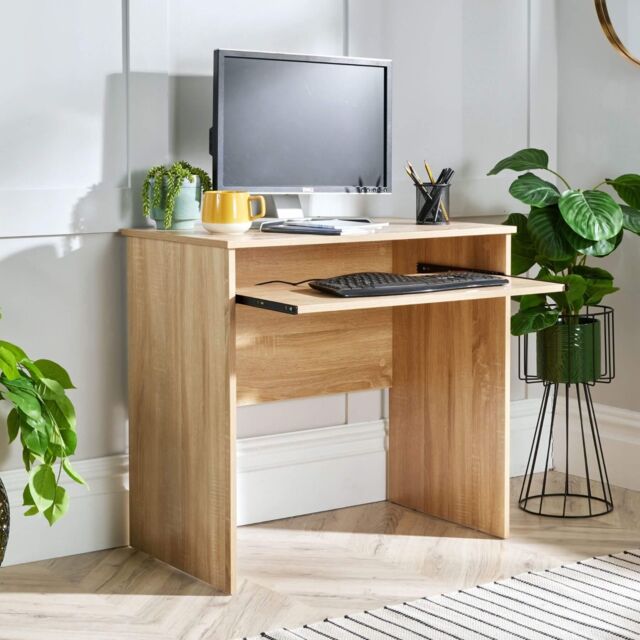Home Source Computer Desk PC Laptop Table Home Office Study Workstation Gaming in Light Oak - image 1