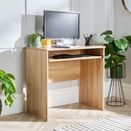 Home Source Computer Desk PC Laptop Table Home Office Study Workstation Gaming in Light Oak - thumbnail 2