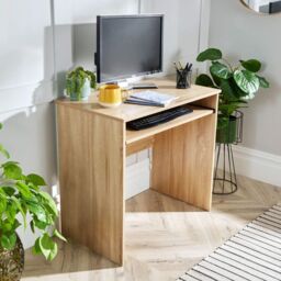 Home Source Computer Desk PC Laptop Table Home Office Study Workstation Gaming in Light Oak - thumbnail 4