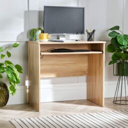 Home Source Computer Desk PC Laptop Table Home Office Study Workstation Gaming in Light Oak - thumbnail 6