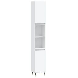 Berkfield Home Bathroom Cabinet White 30x30x190 cm Engineered Wood - Size: 30 x 30 x 190 cm - thumbnail 2