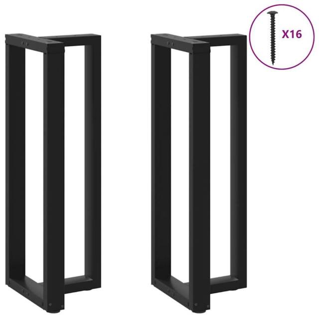 Berkfield Home Modern Bar Table Legs T-Shaped¬†2 pcs Black 40x35x(110-111) cm Steel - image 1