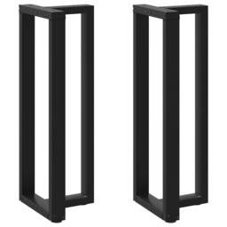 Berkfield Home Modern Bar Table Legs T-Shaped¬†2 pcs Black 40x35x(110-111) cm Steel - thumbnail 2