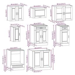 Berkfield Home 8 Piece Kitchen Cabinet Set Kalmar Old Wood Engineered Wood in Brown - thumbnail 8