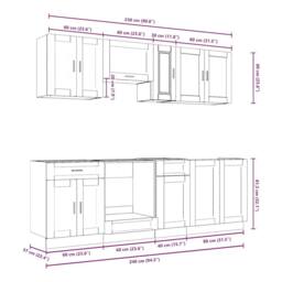 Berkfield Home 8 Piece Kitchen Cabinet Set Kalmar Old Wood Engineered Wood in Brown - thumbnail 9