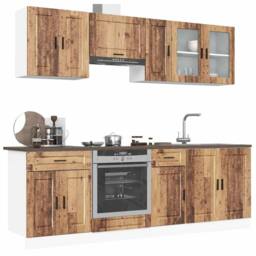 Berkfield Home 8 Piece Kitchen Cabinet Set Kalmar Old Wood Engineered Wood in Brown - thumbnail 2