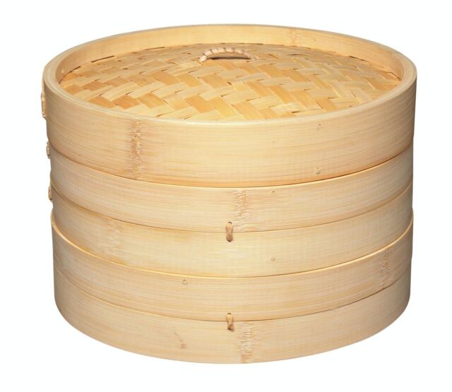 KitchenCraft Oriental Large Two Tier Bamboo Steamer in Brown - image 1