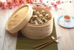 KitchenCraft Oriental Large Two Tier Bamboo Steamer in Brown - thumbnail 2