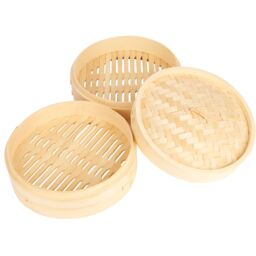 KitchenCraft Oriental Large Two Tier Bamboo Steamer in Brown - thumbnail 9