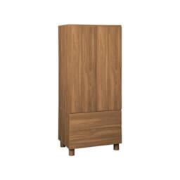 sweeek Wardrobe with 2 doors, 2 drawers & 1 hanging rail wood decor in Brown - thumbnail 2