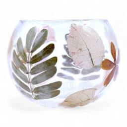 Serenityy Primavera Natural Floral Glass Bowl Candle Holder, 8x10cm - Size: 8x10 cm - thumbnail 8