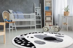 RugsX Modern Children's Rug in Yellow - Size: 120 cm diameter - thumbnail 4