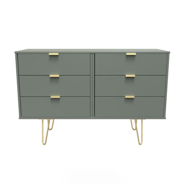 Ready Assembled 2 U Fuji 6 Drawer Wide Chest (Ready Assembled) in Pale Green - image 1