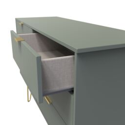 Ready Assembled 2 U Fuji 6 Drawer Wide Chest (Ready Assembled) in Pale Green - thumbnail 5