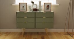 Ready Assembled 2 U Fuji 6 Drawer Wide Chest (Ready Assembled) in Pale Green - thumbnail 6