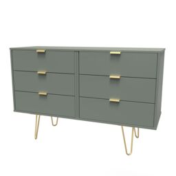 Ready Assembled 2 U Fuji 6 Drawer Wide Chest (Ready Assembled) in Pale Green - thumbnail 3