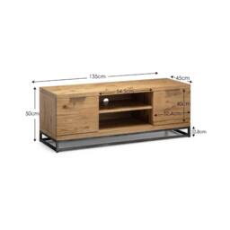 Cheshire Premium Kelbrook TV Unit in Oak & Metal - thumbnail 7