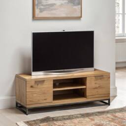 Cheshire Premium Kelbrook TV Unit in Oak & Metal - thumbnail 4