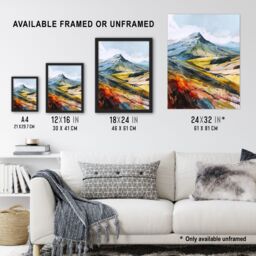 "Artery8 Pen Y Fan Hiking Brecon Beacons Welsh Peak Wall Art Print - Size: W24"" x H32""" - thumbnail 3