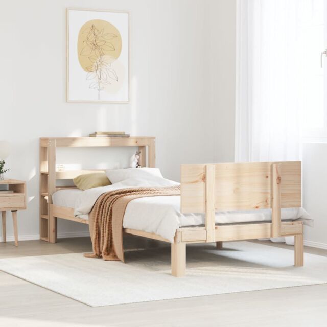 Berkfield Home Bed Frame with Headboard without Mattress 90x200 cm in Brown - image 1