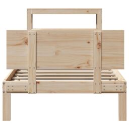 Berkfield Home Bed Frame with Headboard without Mattress 90x200 cm in Brown - thumbnail 4