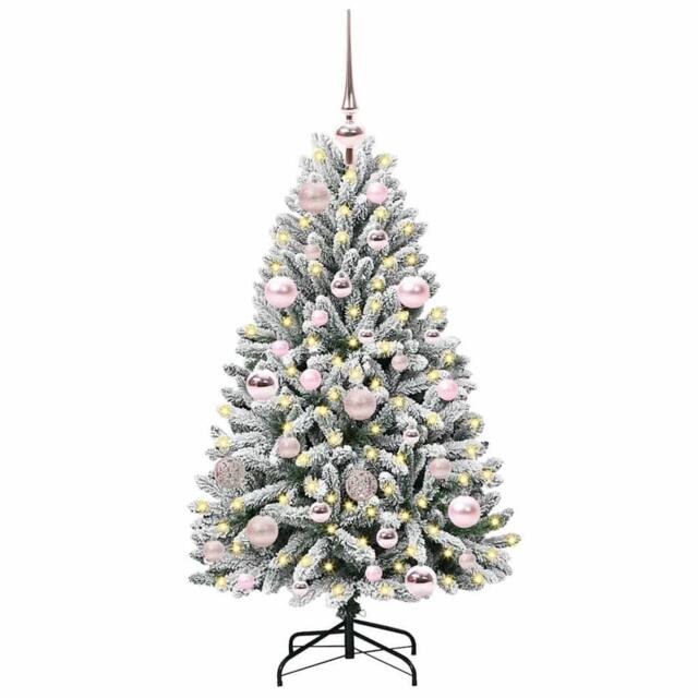 Berkfield Home Elegant Artificial Christmas Tree Green & White 120 cm PVC & Metal - image 1